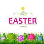 Colorful Easter Card, With Gradient Mesh, Vector Illustration