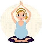 Pregnant woman in Yoga pose. Vector Illustration