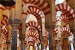 The Great Mosque and Cathedral Mezquita famous interior in Cordoba, Andalusia, Spain, European Travel