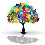 Illustration of colorful tree as a symbol of nature.