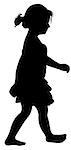 a walking girl silhouette vector