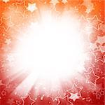 Abstract holiday background with stars and lightbeams