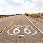 Famous Route 66 landmark on the road in Californian desert
