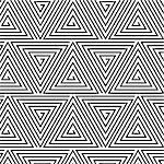 Black and White Hypnotic Background Seamless Pattern.