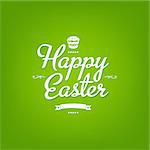 Happy Easter Green Card, With Gradient Mesh, Vector