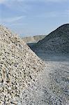 Road leading through piles of discarded oyster shells Oysterville USA