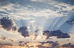 Sunset, clouds gathering, in the sky over Black Rock Desert, Nevada.