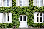 Typical grand French house in Montmartin-Sur-Mer, Normandy, France