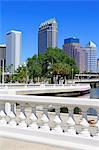 Tampa skyline and Linear Park, Tampa, Florida, United States of America, North America