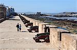 Portuguese cannons along the ramparts, Essaouira, Atlantic coast, Morocco, North Africa, Africa