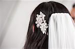 Close-up of Veil in Bride's Hair