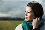 Portrait of Young Woman Crying Outdoors, Mannheim, Baden-Wurttemberg, Germany