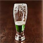 Almost Empty Glass of Green Beer, Studio Shot