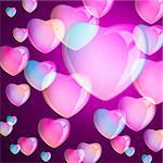 The background with hearts (soap bubbles) - Valentine's Day