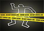 Vector illustration of a police line on crime scene