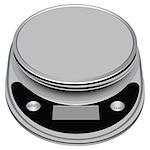 Compact electronic scale with high precision for industrial and domestic use. Vector illustration.