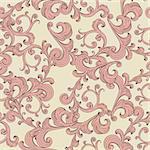 vector seamless romantic background with vintage floral ornament, seamless pattern in swatch menu