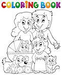 Coloring book family theme - eps10 vector illustration.