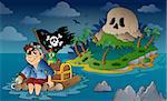 Theme with pirate skull island 5 - eps10 vector illustration.