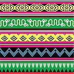 Vector seamless ethnic background in yellow, red, pink, green and black