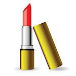 colorful illustration with red lipstick for your design