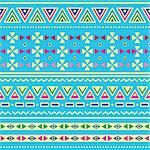 Vector seamless aztec ornament, ethnic colorful pattern
