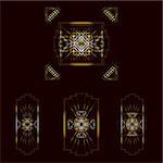 patterned a geometrical ornament vector art deco on a dark background