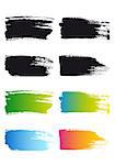 paint brush stroke frames, set of vector design elements