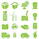 Green eco and environment icon set