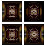 four ornamented with geometric vector background in art deco style