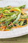 Asparagus salad with carrot and hemp seeds