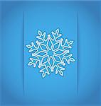 Illustration template frame design with christmas snowflake - vector