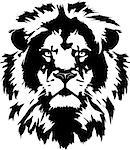 Black lion head in vectorial formats