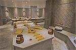 Interior of large turkish bath hammam in luxury health spa