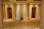 Interior design concept of a luxury health spa with two massage rooms and egyptian theme