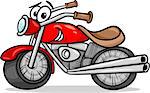 Cartoon Illustration of Funny Motor Bike Vehicle or Chopper Comic Mascot Character