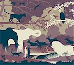 Colorful editable vector illustration of wildlife diversity