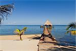 beautiful relaxing beach in a tropical calm  part of Belize