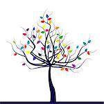 Abstract tree with colored leaves