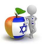 Apple with Israel flag and businessman wearing national tie