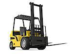 Modern yellow forklift isolated on white background