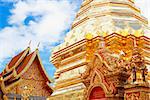 chedi luang temple in chiang mai , close up