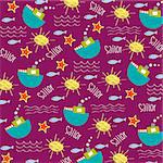 seamless boat pattern, illustration in vector format