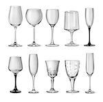 Goblets for champagne isolated on a white background