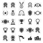 Award icons on white background, stock vector