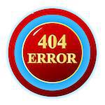Red 404 error symbol on a white background. Vector illustration