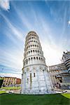 Picture of the Leaning Tower of Pisa at the Miracles place in Italy, Europe