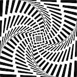 Design heart twirl movement illusion background. Abstract striped torsion backdrop. Vector-art illustration