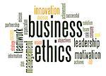 Business ethics word cloud