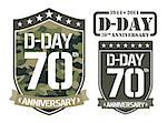 Vector illustration of escutcheon for the 70th anniversary of the D-DAY